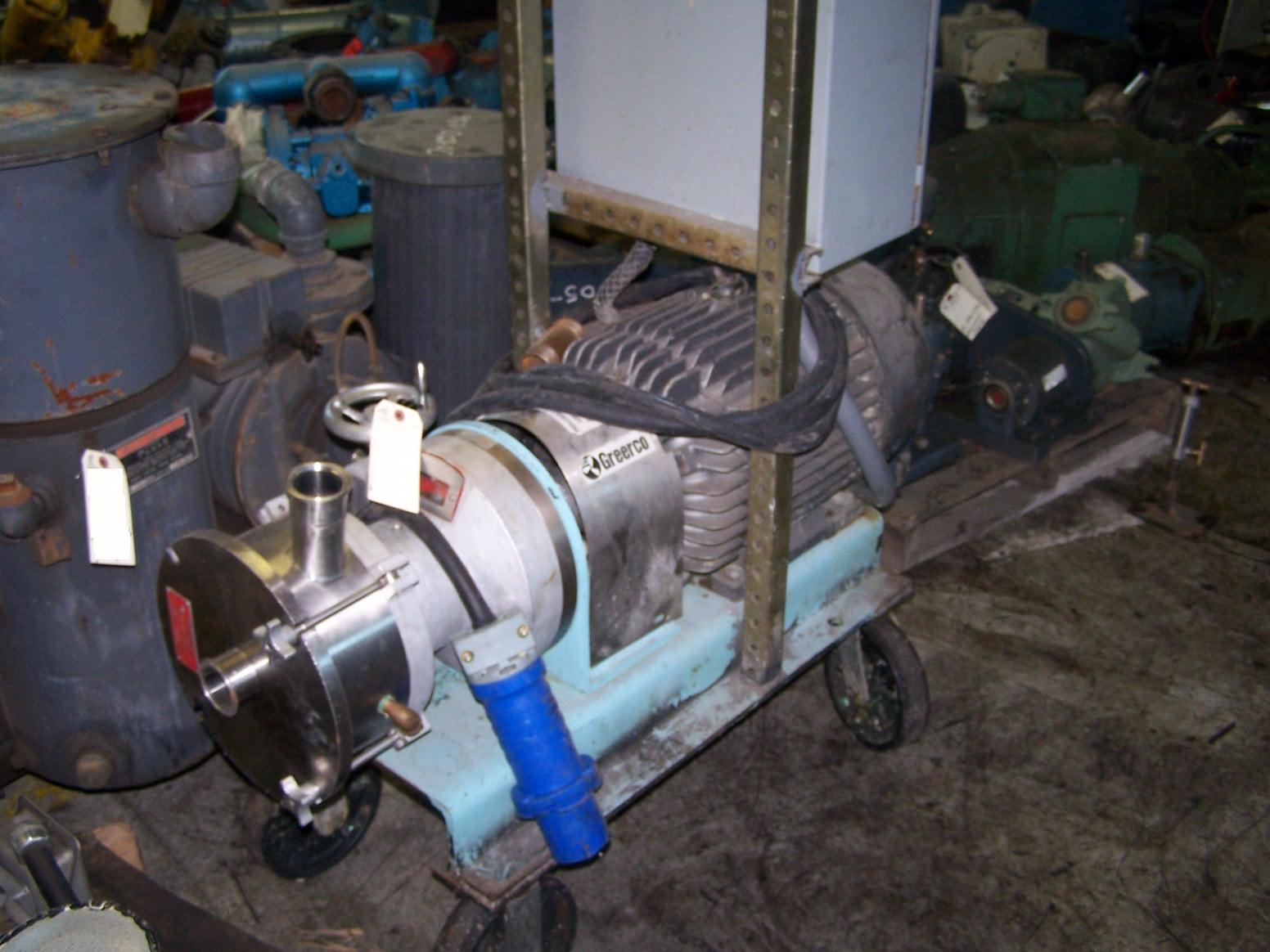 Model W-750-H Greerco Horizontal Colloid Mill, 316 Sanitary Stainless Steel