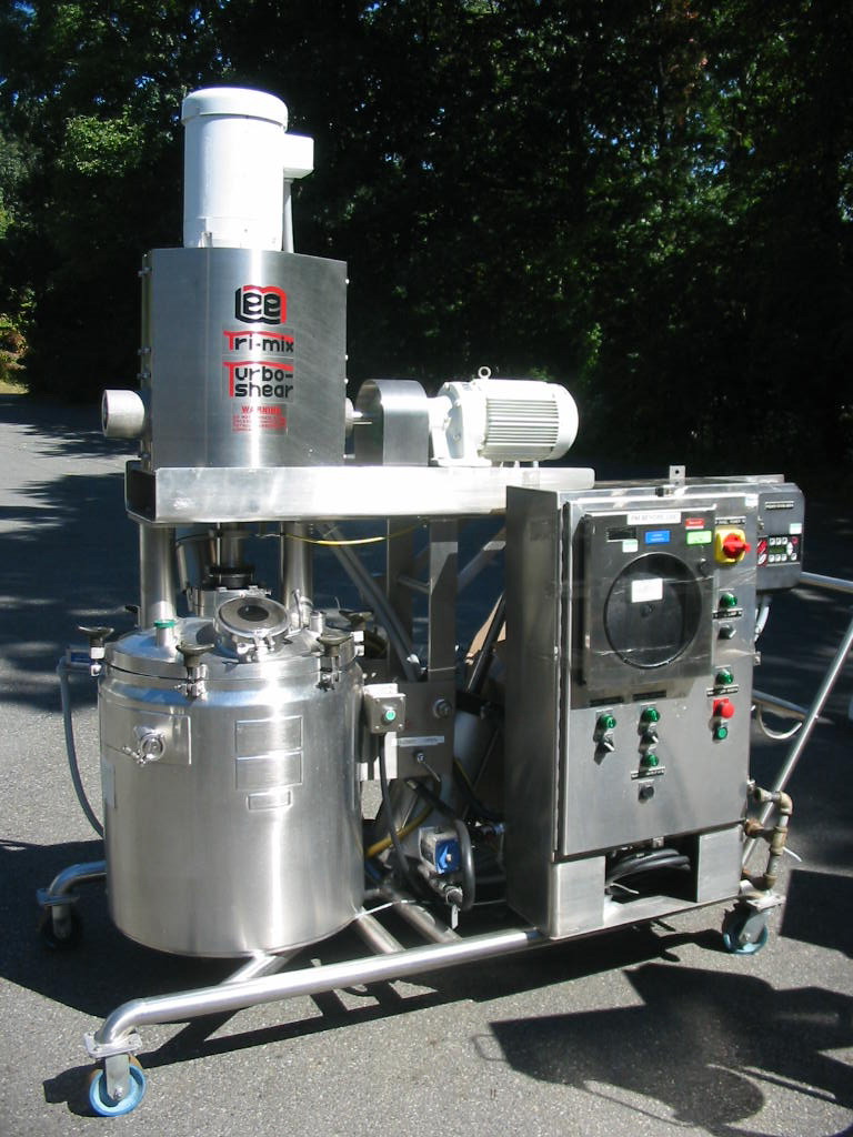 25 Gal. Lee Tri-Mix Turbo- Shear Vacuum, Jacketed Processor, 316 Stainless Steel